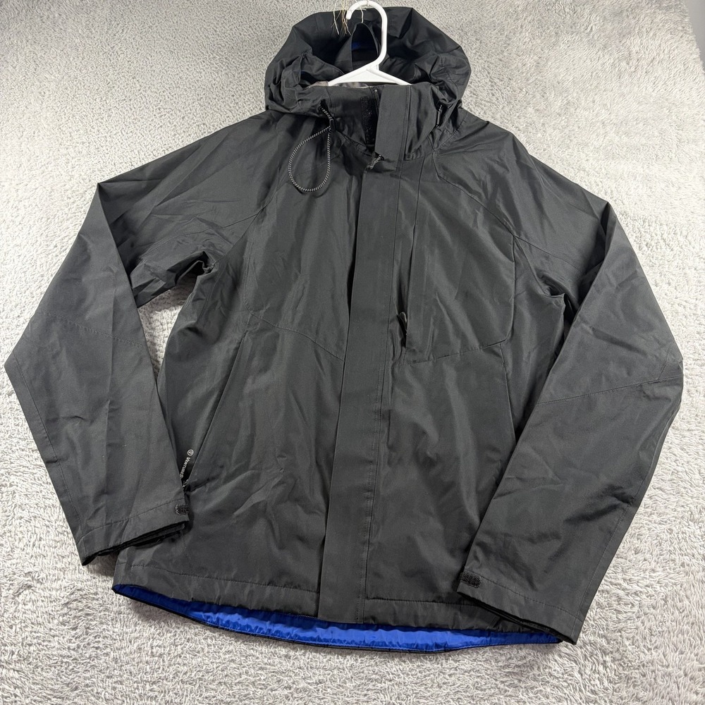 Champion Rain Jacket Mens Small Black Waterproof Breathable Cinch Waist Venture